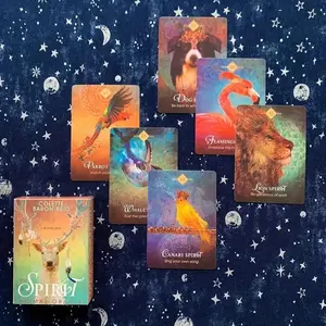 The Spirit Animal Oracle Card, 68pcs/box Portable Tarot Card Deck, Multiplayer Interactive Card Game, Fun Card Game for Teenager & Adult