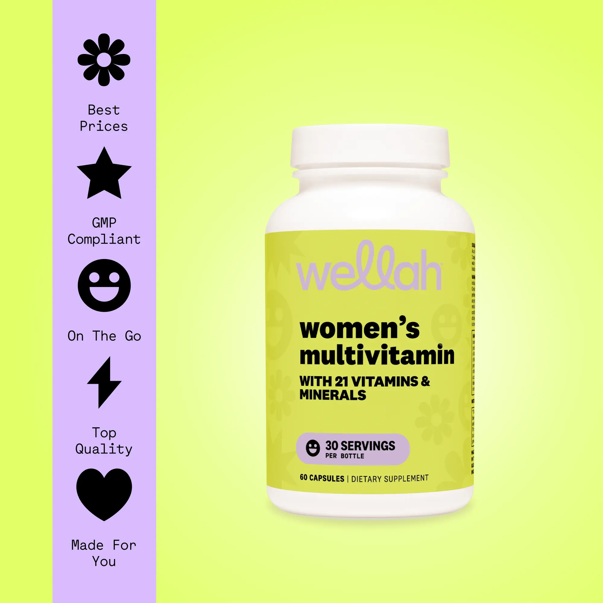 Wellah Women's Multivitamin | 21 Vitamins & Mineral | 30 Servings Wellah Women's Multivitamin | 21 Vitamins & Mineral | 30 Servings