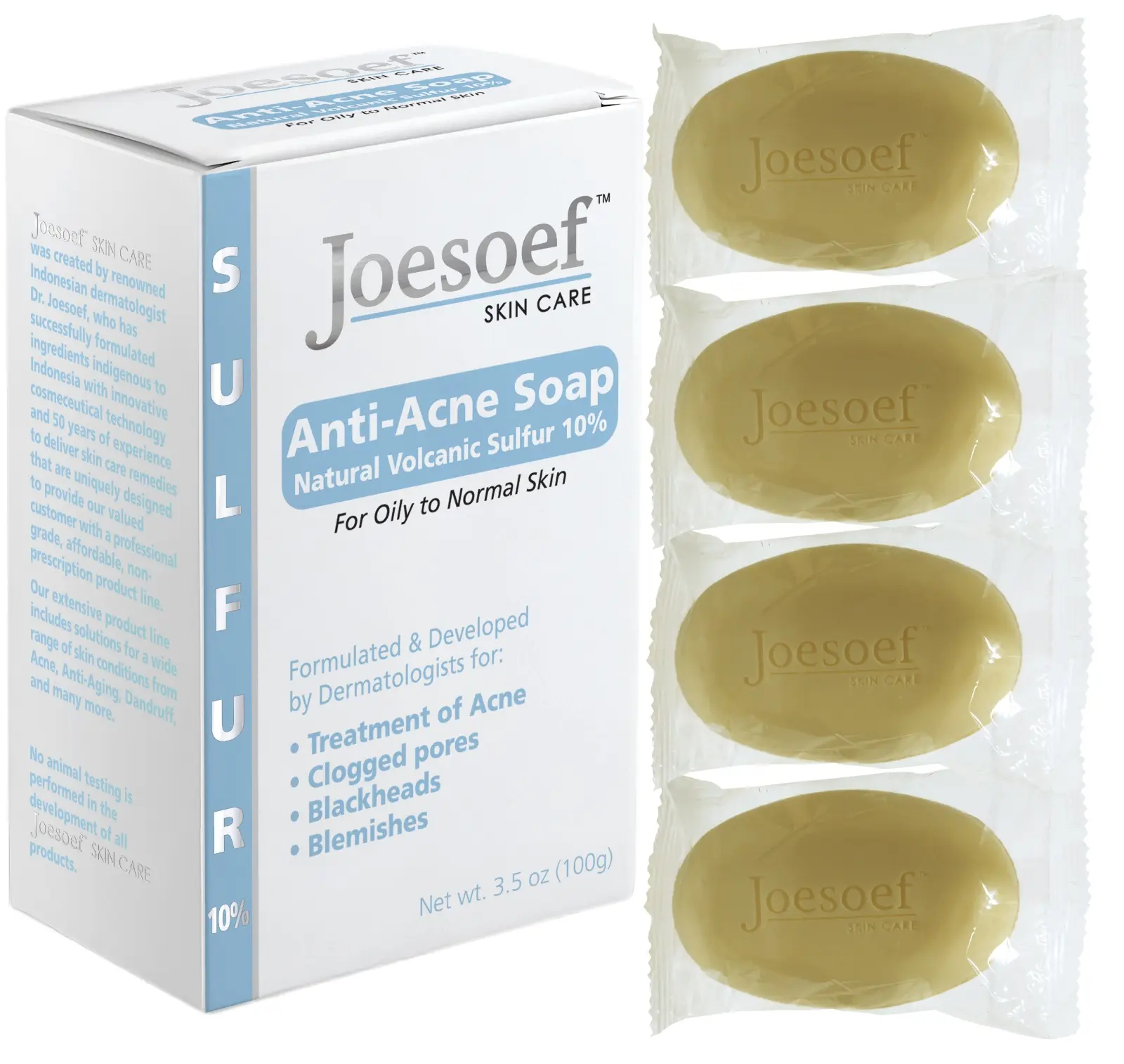 JOESOEF SKIN CARE Sulfur Soap for Acne Pharmaceutical Grade Dermatologists Approved for Acne Rosacea 100G