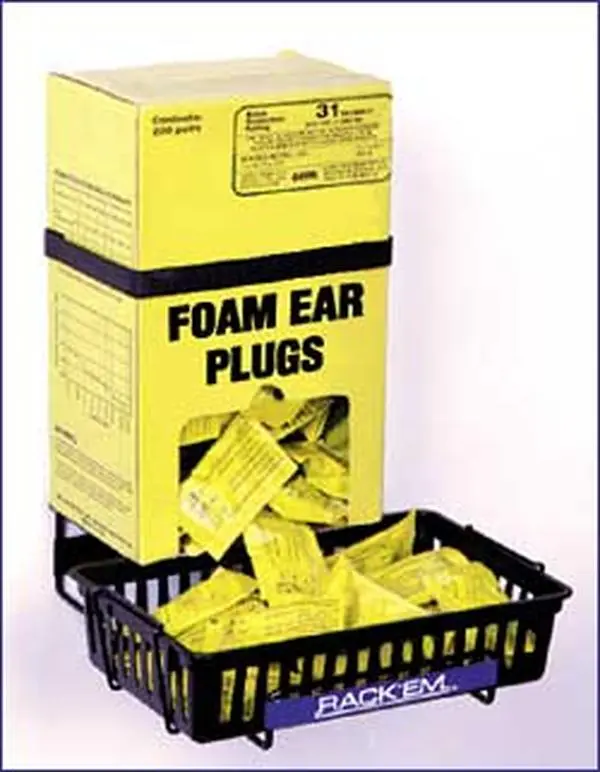 RackEm Racks Plastic Ear Plug Dispenser Box Organiser with Anti-Spill Tray and Strap