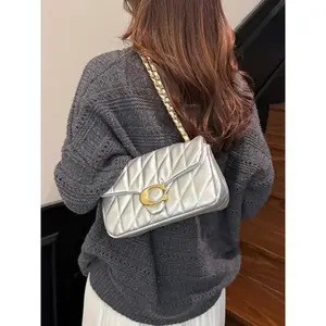 Women's PU Material Chain Bag, Fashionable Crossbody Shoulder Bag, Ideal for Daily Commute & Outdoors, Stylish Design