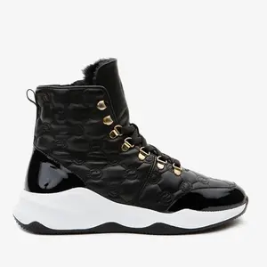 The Cambridge Black Quilted Leather Ankle Women Boot Final Sale!