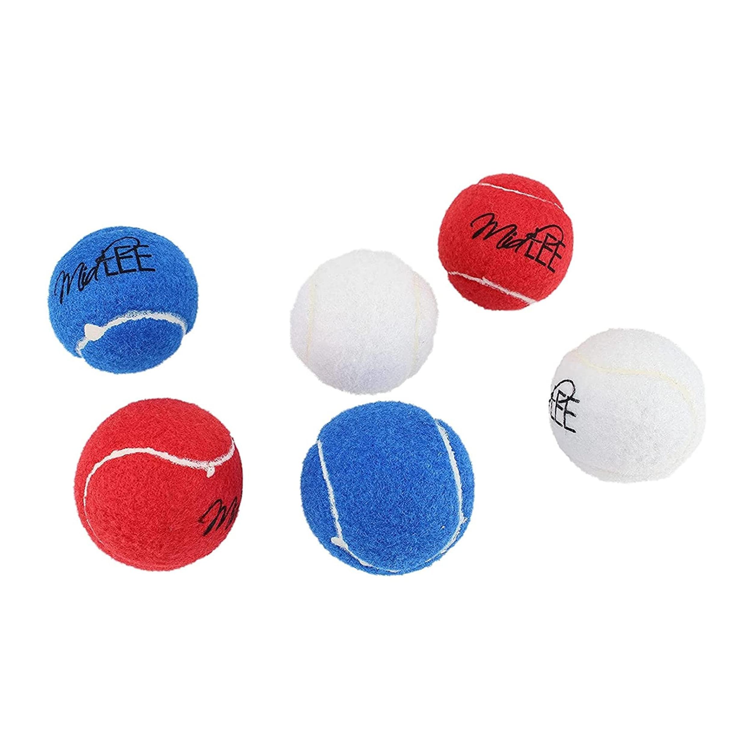 Midlee 4th of July Dog Tennis Balls – Red White & Blue 6 Pack Standard Size 2.5" Patriotic Fetch Toys for All Dogs
