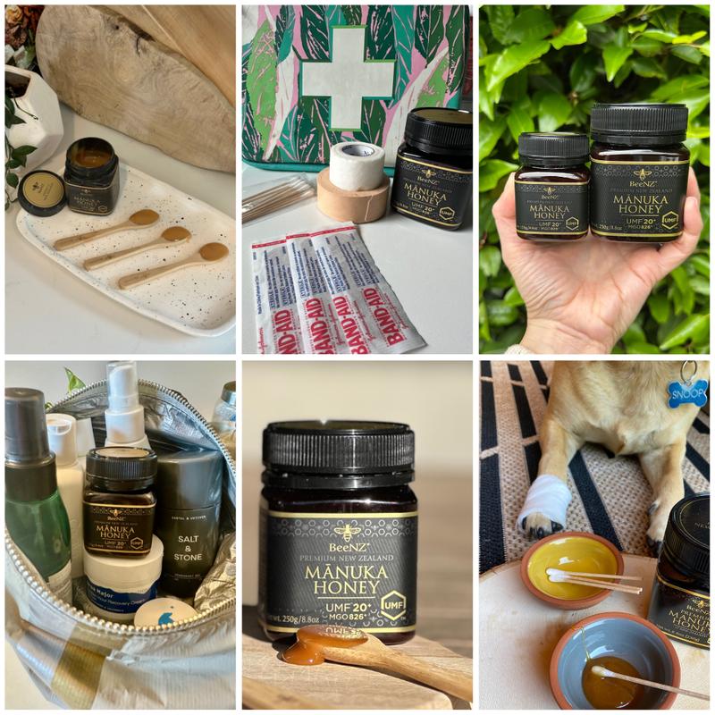 BeeNZ Raw Manuka UMF20+ (MGO 826+) Honey - Pure New Zealand Manuka Honey, No Sugar Added, Natural Sweetener & Superfood for Wellness, Immunity and Skin Care Support - Bold earthy mineral flavor. Healthy