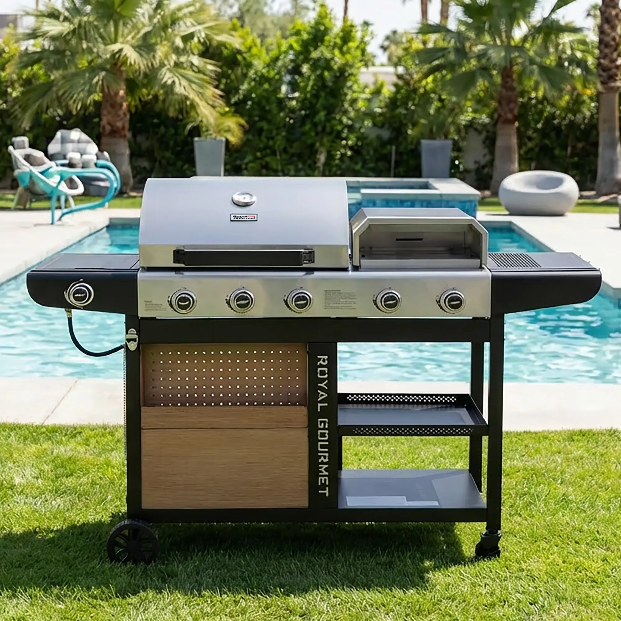 Royal Gourmet ZH3004S Premium Gas Grill and Pizza Oven Combo, with