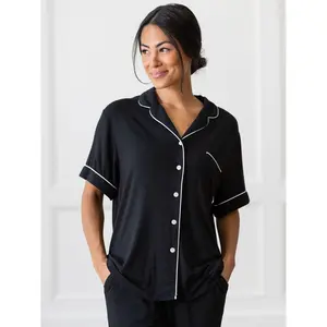 Women's Stretch-Knit Short Sleeve & Pant Bamboo Pajama Set Loungewear Nightwear