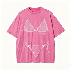 Bikini Graphic Washed T-shirt ,Last Splash Seashells and Wedding Bells, Bikini Body Illusion Shirt, Funny Summer Vacation Coverup