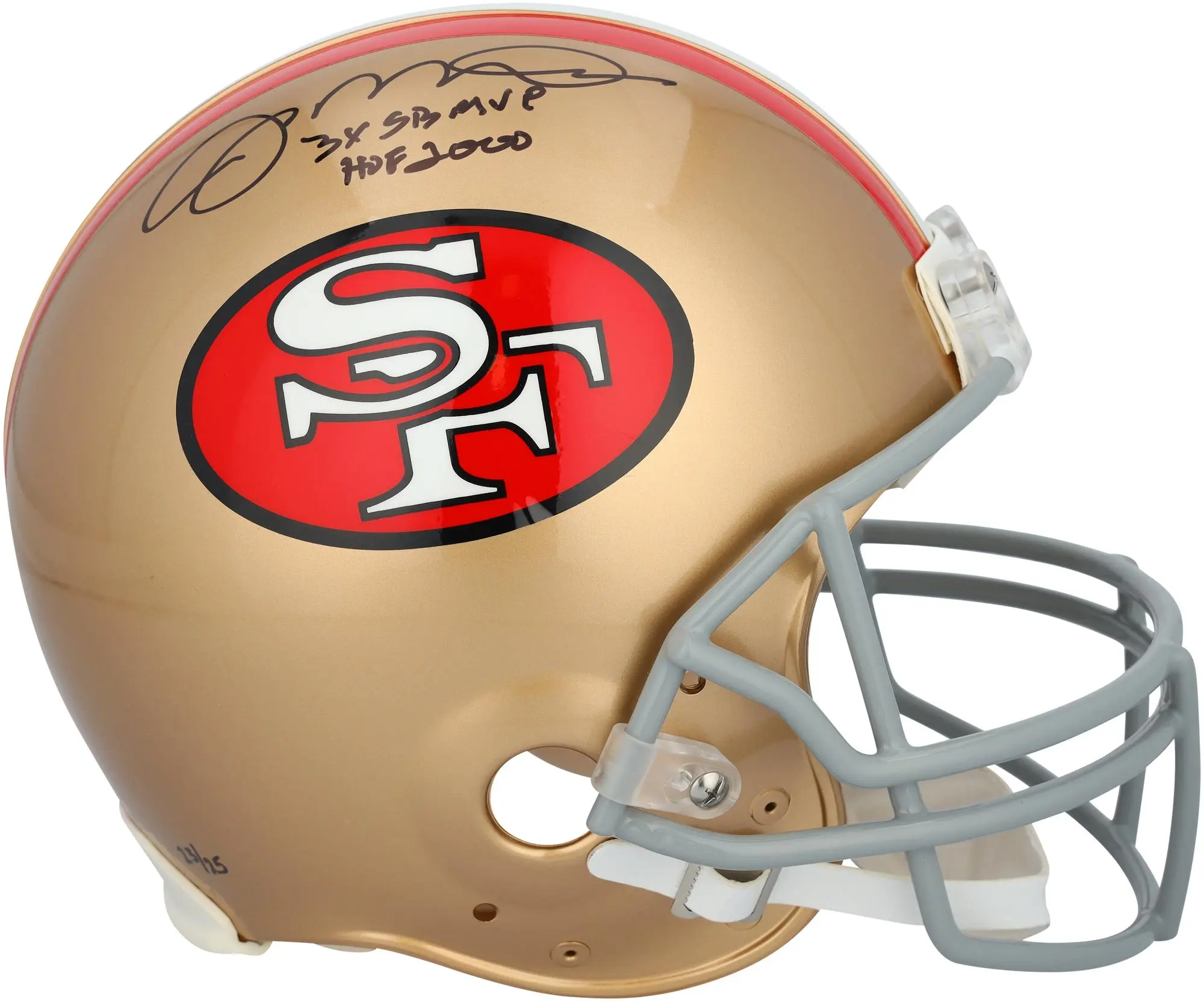 Joe Montana San Francisco 49ers Autographed Riddell Throwback Authentic Helmet with Multiple Inscriptions - Limited Edition of 25 - Fanatics Authentic Certified