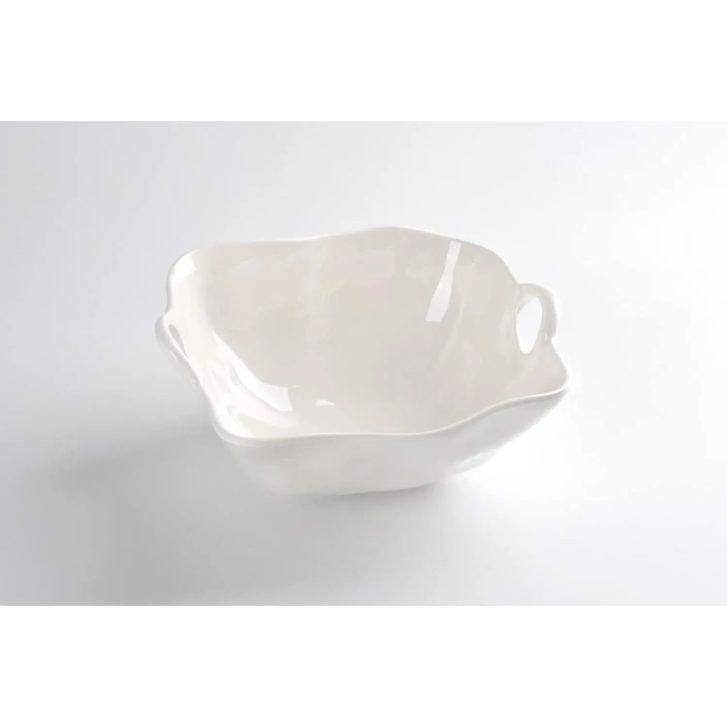 White 10.3 in Lightweight Shatterproof Melamine Tableware Serving Bowl - Multi-Use for Food Storage, Freezer-Compatible, Dishwasher-Compatible