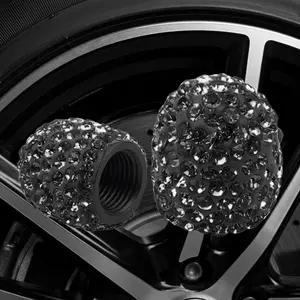 Crystal Diamond Shiny Soft Clay Valve Stem Caps: Durable Rust-Proof Tire Accessories for Cars, Aesthetic Exterior Decor to Enhance Vehicle Appearance, Multi-Functional & Long-Lasting Upgrade for Daily Driving.