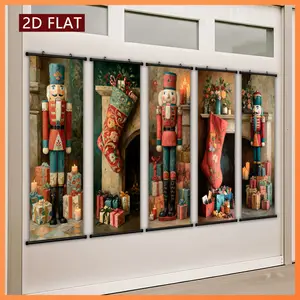 5-Piece Christmas Nutcracker Themed Plastic Scroll Hanging paintings Nordic Style Wall Decoration paintings Odorless And Fade-Resistant Suitable For Bedroom Children'S Room Living Room Study Wall Decoration