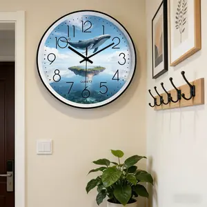 Healing Sky Whale Wall Clock, Japanese/nordic/retro Multi-Scene Fit, Silent Quartz Clock, Decorative Home Decoration