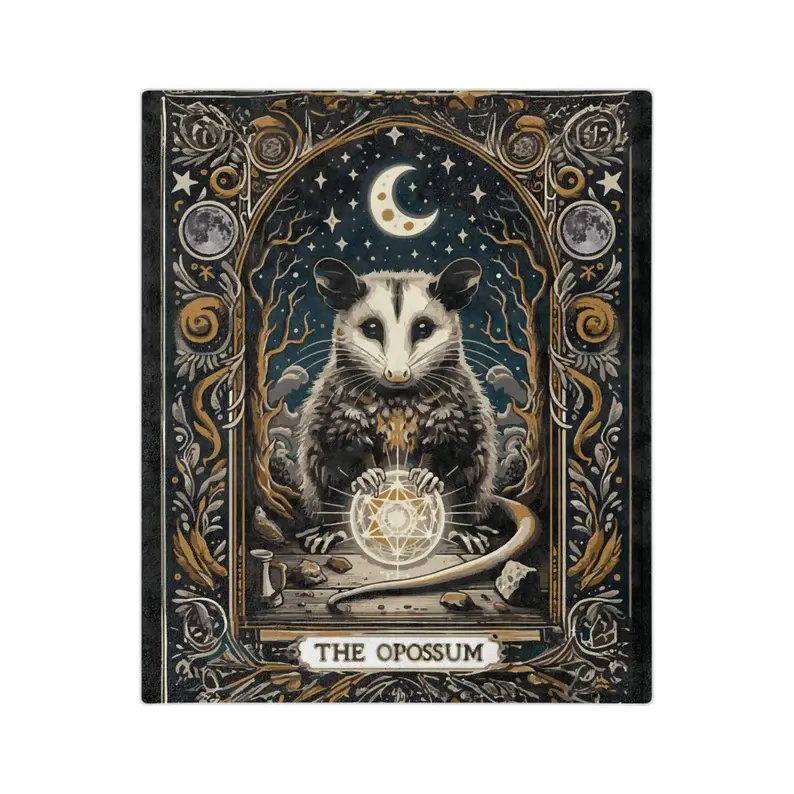 Opossum Tar0t Cozy Plush Fleece Blanket, Warm Throw for Home Office Travel Camping, Christmas Gift, Decoration for Bed Sofa Living Room blanket