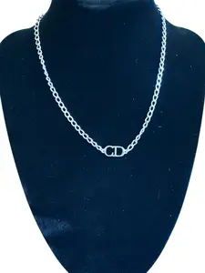 Pre-owned Christian Dior 15 Inch "CD" Necklace