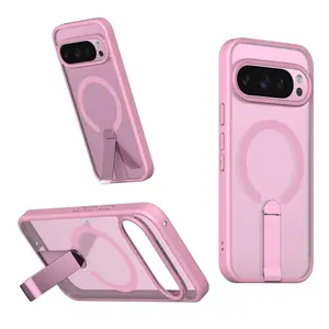 [LX]Clear Magnetic Kickstand Phone Case For Google Pixel10/ 9/ Pro| MagSafe Compatible, Hidden Metal Stand, Shockproof Matte Frame| Minimalist Protective Cover| Fashion Gift, Anti-Drop Case, Anti-Drop Protection#YJGGXZZJK Summerwins,Summerwins