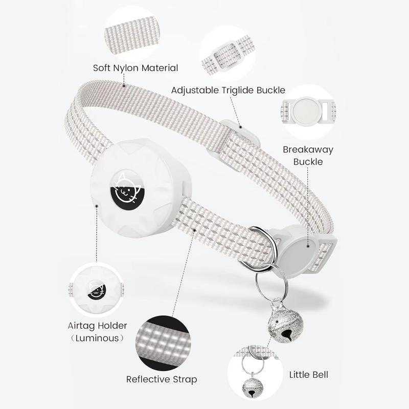 For Apple Airtag Cat Collar,Air Tag Pet Collar with Airtag Holder and Bell Reflective GPS Kitten Collar for Girl Boy Cats Gatos Does not apply pink collar For Apple Airtag Cat Collar,Air Tag Pet Collar with Airtag Holder and Bell Reflective GPS Kitten Collar for Girl Boy Cats Gatos Does not apply pink collar
