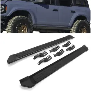 Running Boards Side Step Compatible with 2021-2025 Ford Bronco 4-Door Nerf Bar Tube Step Bars Powder Coated Black