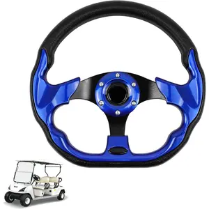 Golf Cart Steering Wheel Universal Design Fit for Club  Ds and Precedent EZGO RXV & TXT, Fit for Yamaha Golf Cart Steering Wheel-Blue
