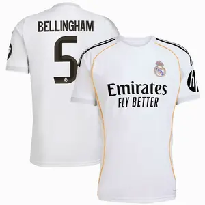 Unisex White Soccer Jersey Personalized Name & Number Football Shirt Unisex Breathable Fan Style Tee 2025/2026 Home