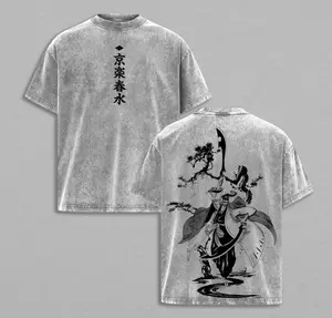 Bleach Shinigami T-Shirt Washed, Shunsui Kyōraku Captain Commander Tee, Anime Soul Reaper Graphic Shirt, Vintage Japanese Manga Streetwear, Samurai Outfit, Cotton Top Gift for Anime Fans