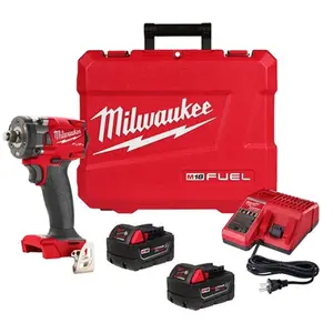 212 MAIN 18V Brushless Compact Impact Wrench Kit, 0.5 in. Friction Ring Brushless Impact Drill, Power Tools Set with Tool Box Organizer, Ideal for Tight Spaces, Red & Black, Tool Kit Set