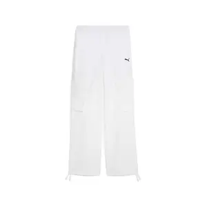 PUMA Womens Wardrobe Essentials Relaxed Woven Cargo Pants Casual - White