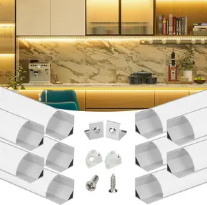 10Pack 6.6FT/2M V Shape LED    LED Strip Diffuser  with Milky White Cover Frosted Corner Lighting Easy Installation V1SW WW 2M