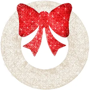 Best Choice Products 48in Pre-Lit Outdoor Christmas Wreath, LED Metal Holiday Décor w/ 140 Lights, Bow