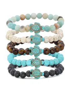 Boho Style Turtle Charm Beaded Bracelet, Fashion Jewelry for Party, Daily Clothing Decor, Trendy All-match & Exquisite Jewelry for Birthday Gift, Stackable Bracelets