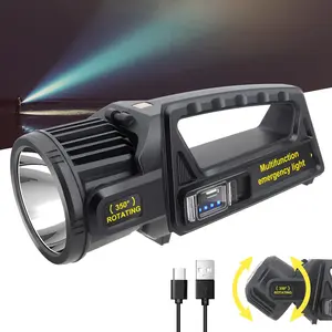 Spotlight 3000000 Lumens, 9 Modes Rechargeable Led Spotlight Flashlight with 350 Rotate , Super Bright Spot Lights Outdoor Handheld, IPX6  Solar Flashlight As Seen on TV, XX-Large