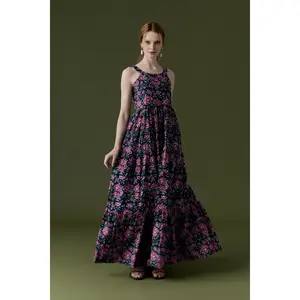 Tibet Floral Dress Navy