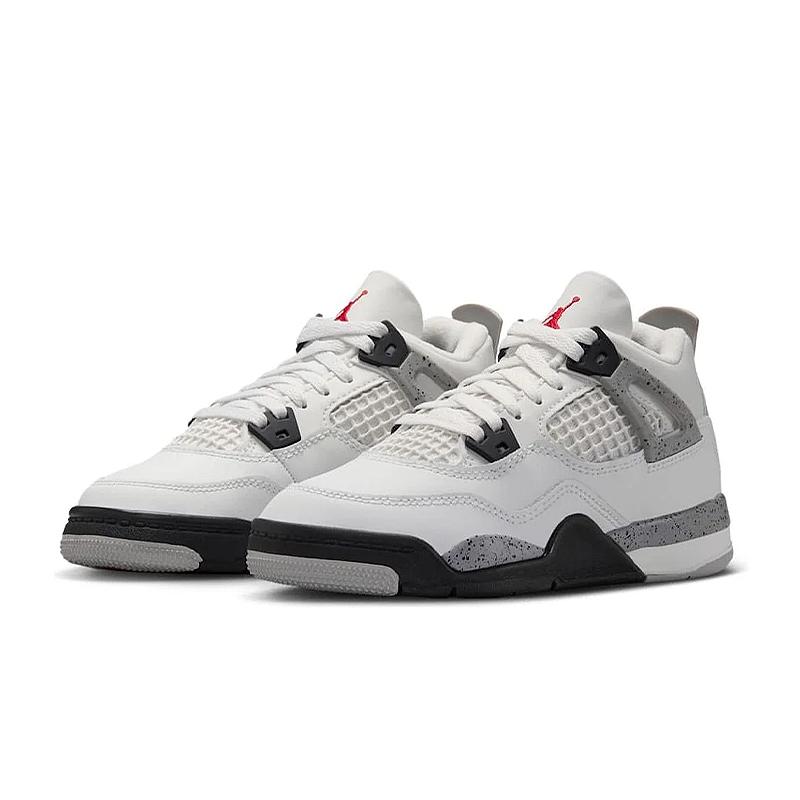 Nike Air Jordan 4 Retro OG PS 'White Cement' 2025 Kids Basketball Shoes White Cement Grey