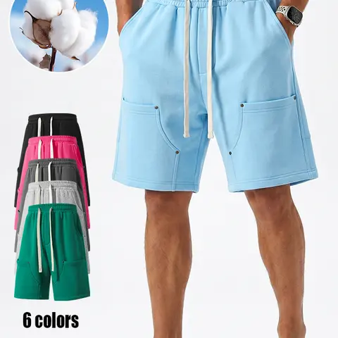 Men’s shorts with pockets and a waist design; lightweight, breathable shorts; casual, breathable, comfortable shorts—men’s shorts suitable for running, gym workouts, and all seasons.