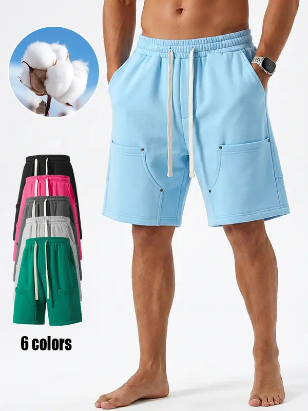 Men’s shorts with pockets and a waist design; lightweight, breathable shorts; casual, breathable, comfortable shorts—men’s shorts suitable for running, gym workouts, and all seasons.