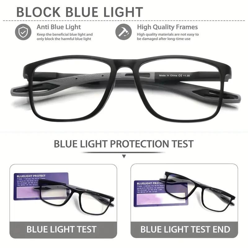 ViewSelect Blue Light Blocking Progressive Reading Glasses with Spring Hinge - HD Anti-Fatigue Computer Readers for Men & Women (Black, Orange, Clear)