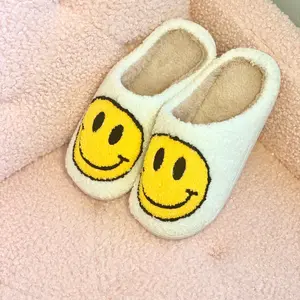 Womens Slippers, House Slippers, Smiley Face Slippers Indoors Comfort Footwear, Slide Soft Walking Shoes Girl Shoe