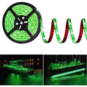 Pontoon LED Boat Lights, 12V 20FT Marine LED Strip Lights, Waterproof Boat Interior Deck Light, Night Fishing Lighting with Extension Cable for Boats (Green)
