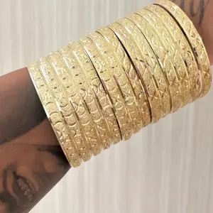 Gold Bangles 12 Pack