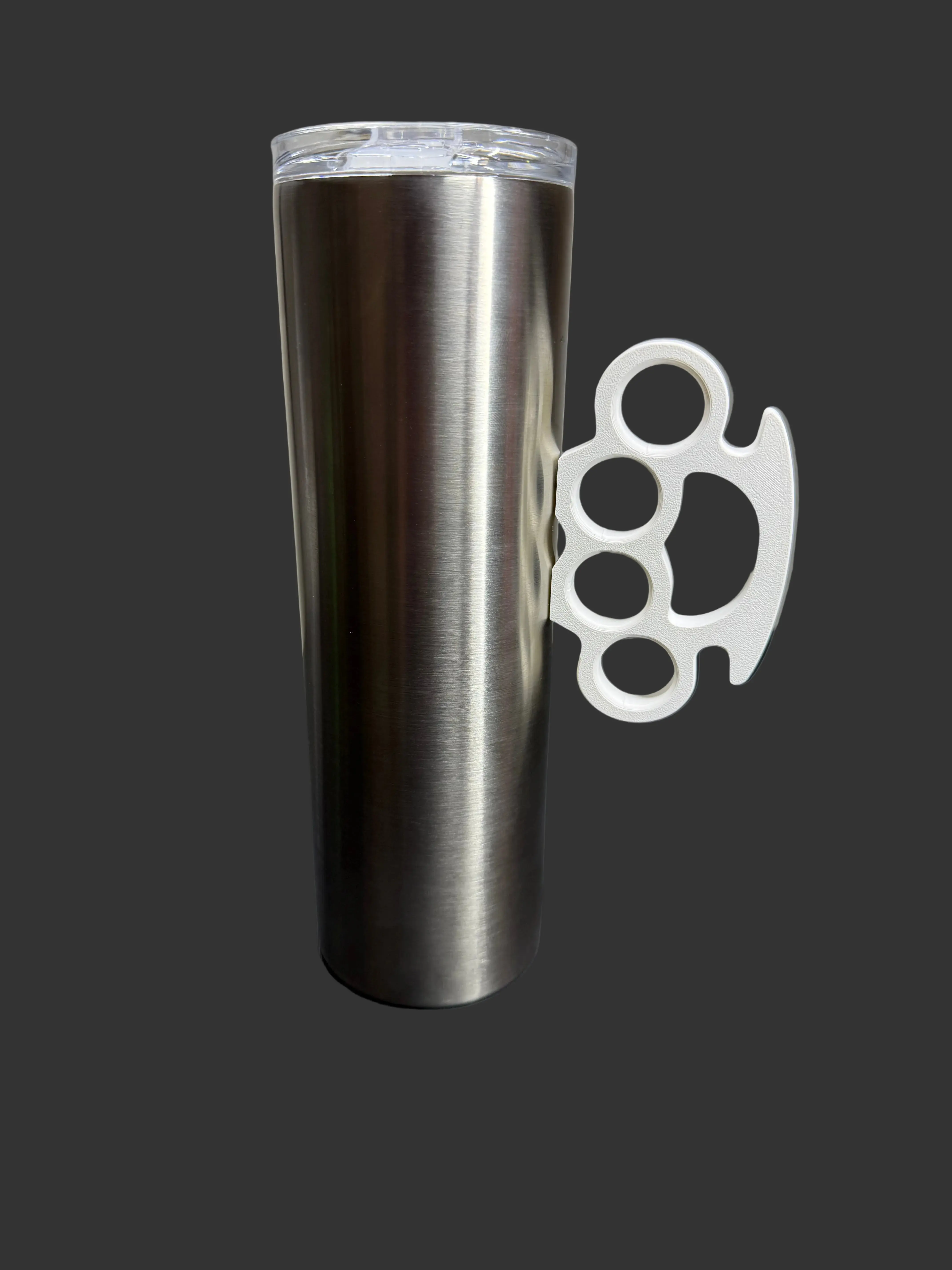 Brass Knuckle Tumbler Handle | 3D Printed Cup Grip | Novelty Mug Handle | Unique Drinkware Accessory