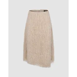Women's URBAN REVIVO Basic Elegant Chic Furry Mid-Length A-Line Skirt - Thin Regular Polyester Fabric, Hip-Comfortable Flattering-Fit Bottom, Elegant Chic Skirt, Lady, Skirts For Women