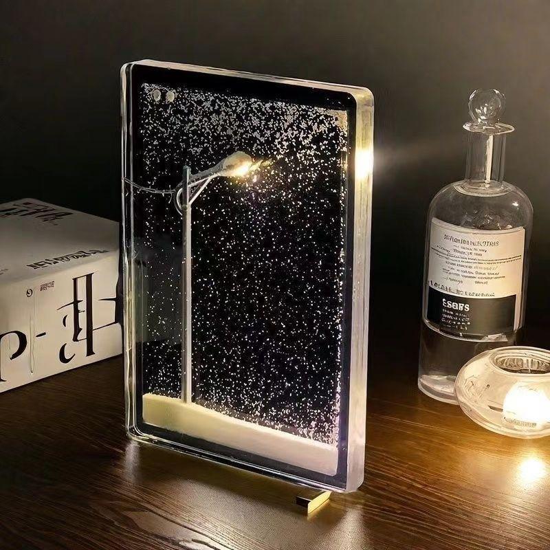 Magical Snowy Street LED Night Light DIY Kit | Flip to Watch Gentle Snowfall, Cozy Winter Decor Lamp for Bedroom & Desk