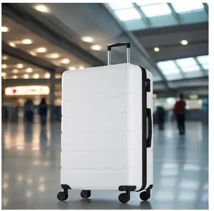 20 Inch Hardside Luggage, Expandable Rolling Luggage with TSA Lock and Spinner Wheels, White