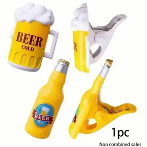Beer Bottle/Mug Shaped Towel Clip, CreativeWindproof Beach Towel Clip for Beach, HolidaySwimming Pool, Cruise Ship, and Terrace, Lightweight, Windproof Drying Hanger