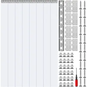 VEVOR Plastic Curtain, 4ft Widthx 8ft Height Plastic Strip Curtain, Clear PVC Freezer Curtain, 0.08in Thickness Plastic Door Strip w/Over 50 Overlap for Walk-in Freezers, Warehouse and Clean RoomsVEVOR Super Brand Day