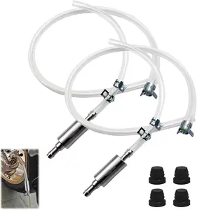 2PCS Brake Bleeder Hose, One Way Check Valve Tube Bleeding Tool Kit for Car Motorcyle Clutch, Upgraded Universal Brake Fluid Bleeder Kit for Hydraulic Brake System, Soft Tube with Metal Clips