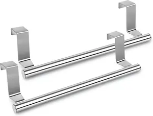 Kitchen Towel Holder Over Cabinet Door Towel Bar 2 Pieces Stainless Steel Kitchen Towel Hanger