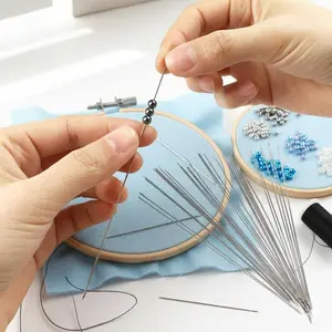 Stainless Steel Beading Needles for Jewelry Making Diy, large Eye Anti-Rust Craft Sewing Tools Kit, Durable Wire Threader for Thin & Thick Threads Handmade Accessories