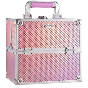 Makeup Case Makeup Box  Organizer Case Portable Make Up Artist Travel Case Storage Box 4 Trays with Dividers Lockable Hard  Case  Tech  Storage