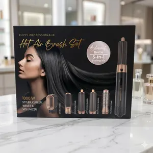 Rucci Professional 5-in-1 Hot Air Brush Set - 1000W Multi-Styler, Curler, Waver & Volumizer