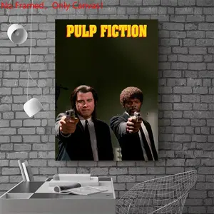 1 piece/set frameless canvas painting print poster, Classic Movie scenes Poster art，Pulp Fiction Movie Poster， a perfect gift for Movie loves, ideal gift for bedroom, living room, dorm hallway, kitchen, mural, wall decoration, room decor